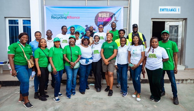 Caption: Members of the Food and Beverage Recycling Alliance (FBRA), Partners and volunteers at the just concluded World Cleanup Day event at Ikosi-Ketu Local Government Area, Lagos State.